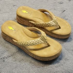 Volatile, cork and faux leather sandle